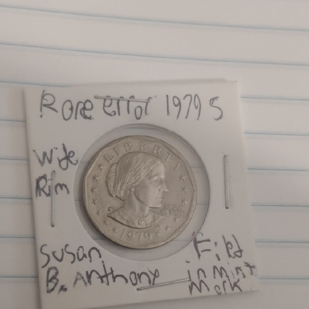 1979 S Susan B. Anthony Dollar Coin Filled Mint S, Wide Rim